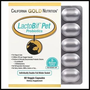 1- منتج California Gold Nutrition, LactoBif مكملات بروبيوتيك للحيوانات الأليفة
