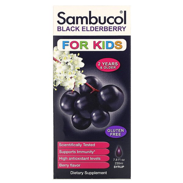 Sambucol‏, شراب الخمان الأسود، للأطفال، نكهة التوت، 7.8 أونصة سائلة (230 مل)
