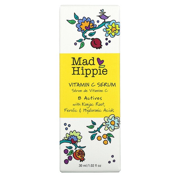 Mad Hippie Skin Care Products‏, مصل فيتامين جـ، 8 مكونات فعالة، 1.02 أونصة سائلة (30 مل)