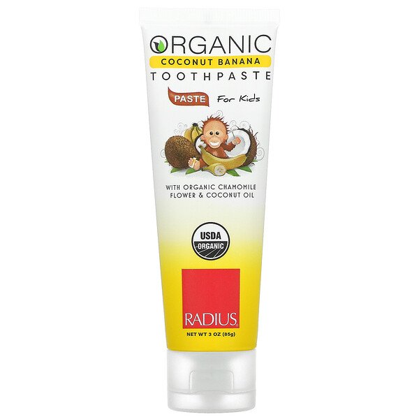 RADIUS‏, Organic Toothpaste, For Kids, 6 Months+, Coconut Banana, 3 oz (85 g)
