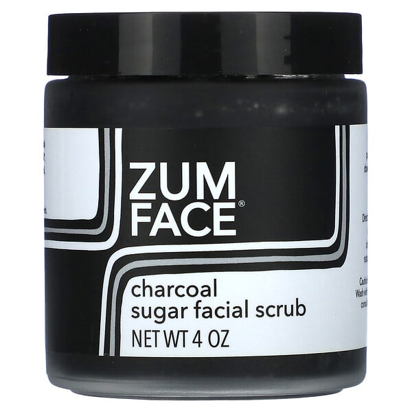ZUM, Zum Face, Sugar Facial Scrub, Charcoal, 4 oz